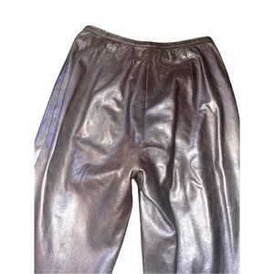 Shanghai Tang brown leather pants